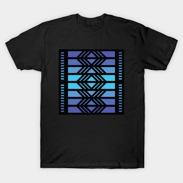 “Dimensional Morphing” - V.3 Blue - (Geometric Art) (Dimensions) - Doc Labs T-Shirt by Doc Labs